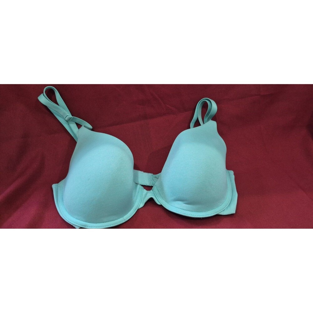 Victoria's Secret 32C Bra Uplift Semi Demi Mint Green Underwire Lightly Worn EUC